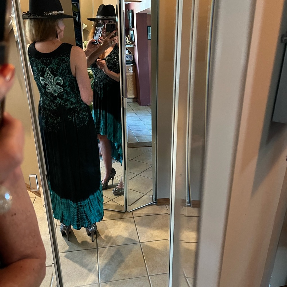 Vocal Black and Teal High-Low Dress - Picture 5 of 14